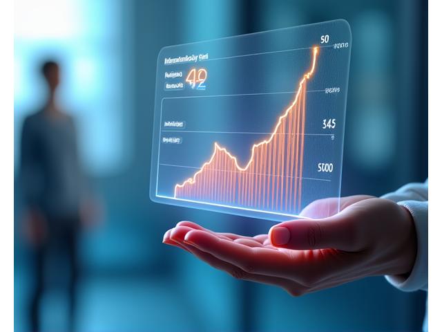 Representación de una calculadora digital con biomarcadores, mostrando la edad biológica en una pantalla futurista.