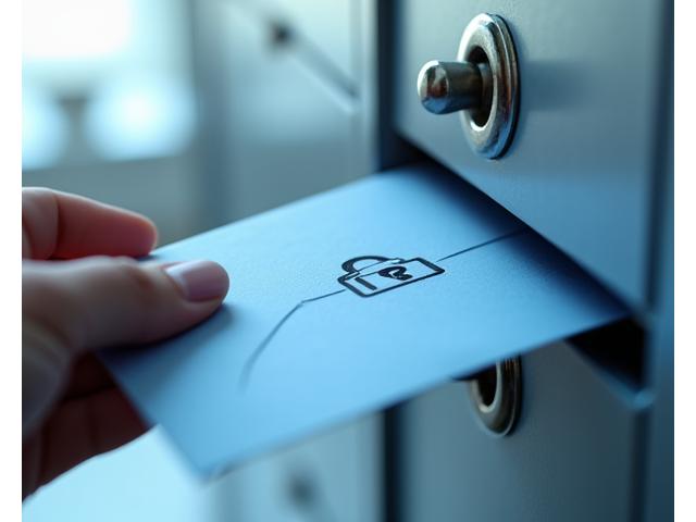 Mano sosteniendo un sobre con un icono de correo electrónico y un candado, simbolizando la comunicación segura con un Oficial de Protección de Datos (DPO). Tono profesional, claro y confiable, con colores institucionales.