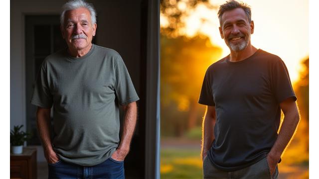 Roberto G. antes y después de su transformación de bienestar