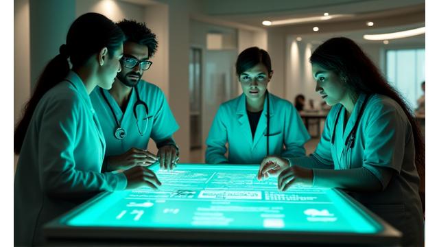 Equipo de expertos multidisciplinario colaborando y validando un plan de bienestar